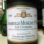 シャンボール・ミュジニー・一級・レ・シャルム[1996]年・セリエ・デ・ウルシュリーヌ Chambolle Musigny 1er Cru “Les Charmes” [1996] Cellier des Ursulines